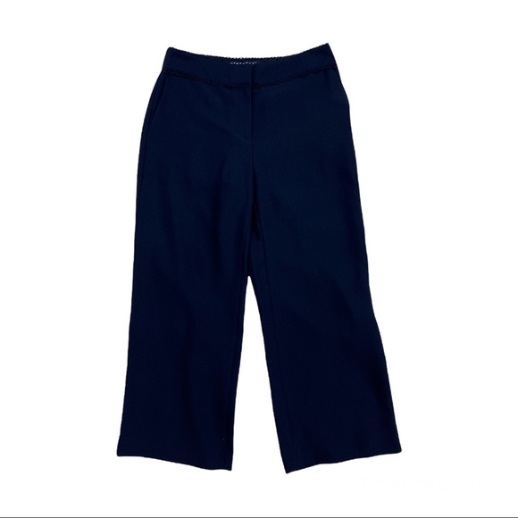 Draper James Scallop Crop Pants in Navy Size 0 - Picture 3 of 8